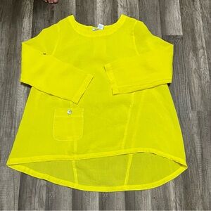 John mark women’s Bright Yellow Long Sleeve Tunic Sz M